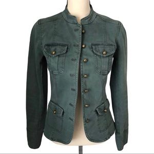 WHBM Green/Olive Military Gold Button Jacket SZ 4